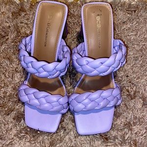 Square toe braided heels BCBG